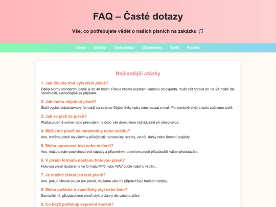 faq screenshot