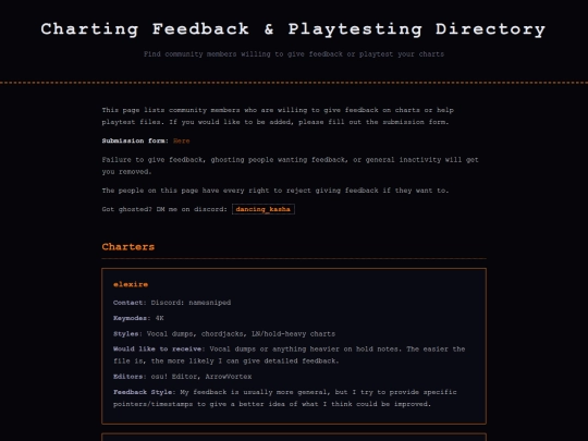 chartingfeedback screenshot