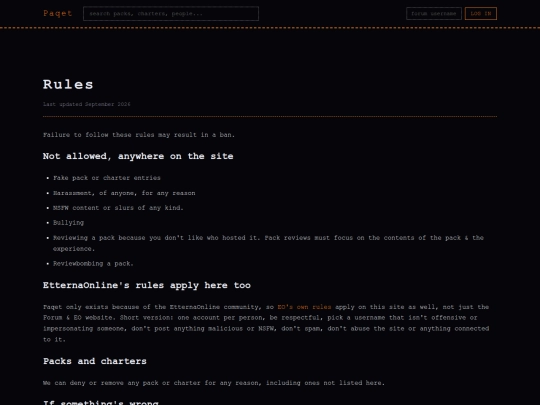 paqet/rules screenshot