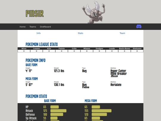 draft/pokemon/pinsir screenshot