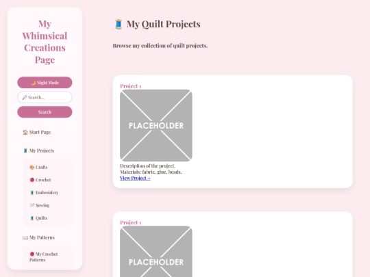 quiltprojects screenshot