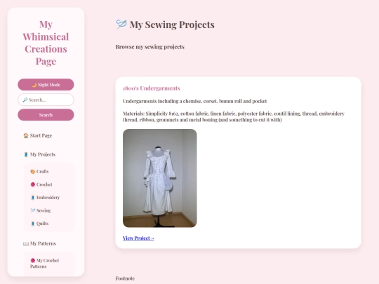 sewingprojects screenshot