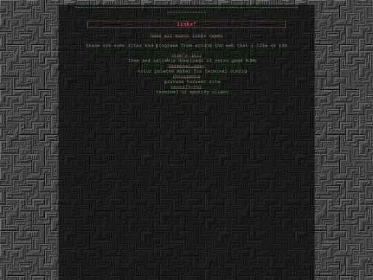 links screenshot