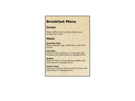 menubreakfast screenshot