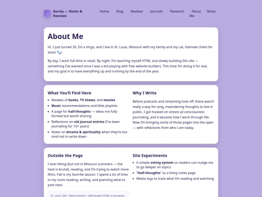 aboutme screenshot