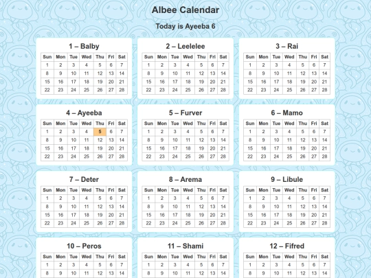albee-calendar screenshot