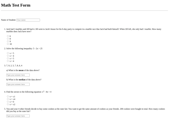 data/mathtest screenshot