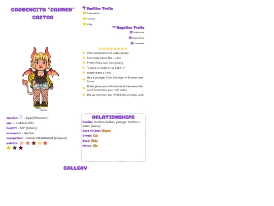 charaprofile/Carmen screenshot