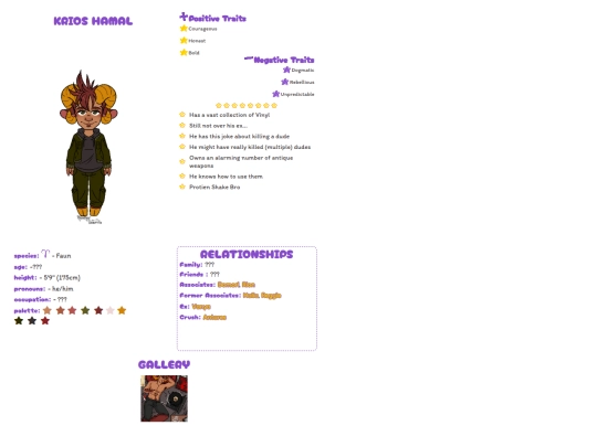 charaprofile/Krios screenshot