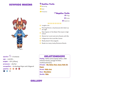 charaprofile/Ocypode screenshot