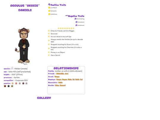 charaprofile/Reggie screenshot