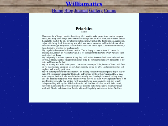 Blog/Priorities screenshot