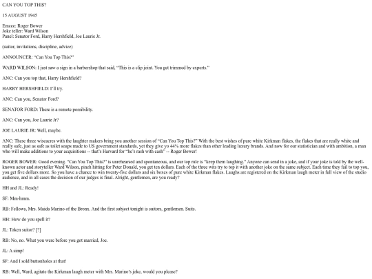 1945-08-15 Can You Top This 45-08-15. (x) First Topic - Suitors screenshot
