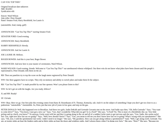 Can You Top This xx-xx-xx (x) First Topic - Automobile screenshot