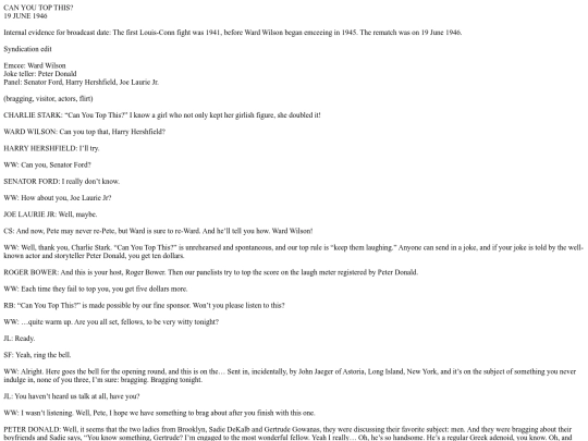 Can You Top This xx-xx-xx (x) First Topic - Bragging screenshot