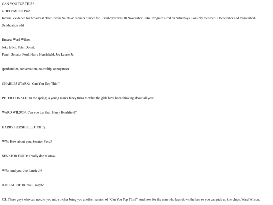 Can You Top This xx-xx-xx (x) First Topic - Panhandler screenshot