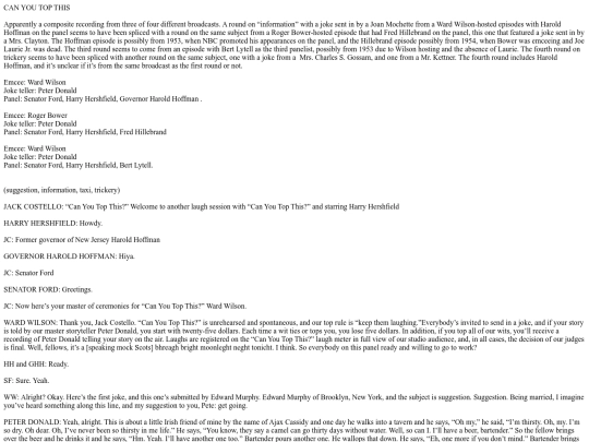 Can You Top This xx-xx-xx (x) First Topic - Suggestion screenshot