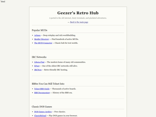 geezers-retro-hub screenshot