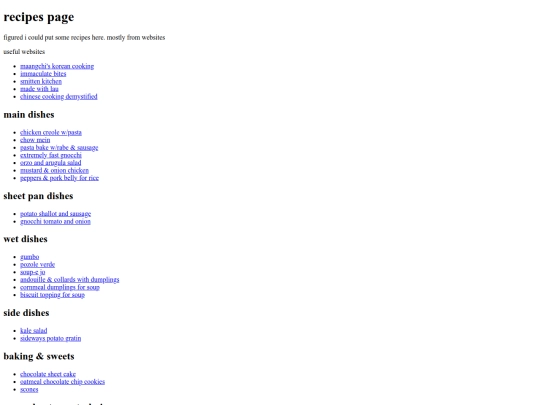 recipes screenshot
