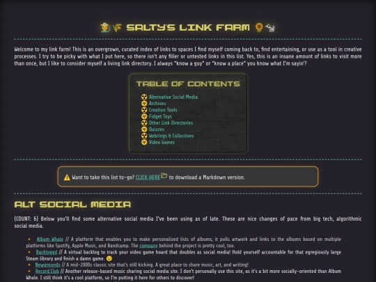 html/links screenshot