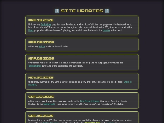 html/site_updates screenshot
