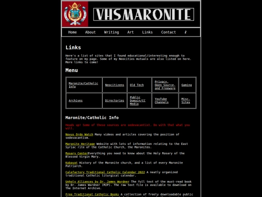 links screenshot