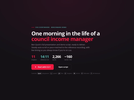 evo/Evo_Demo_Teleprompter screenshot