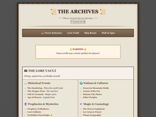 archives screenshot