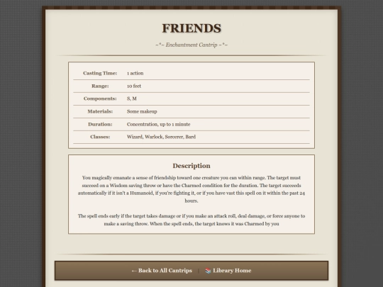 library/spells/cantrips/friends screenshot
