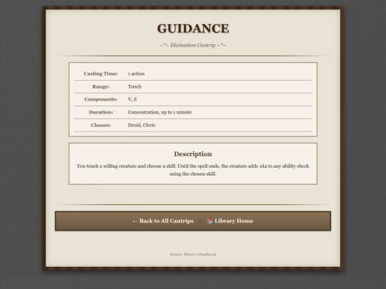 library/spells/cantrips/guidance screenshot