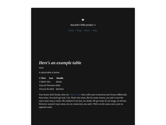 links screenshot