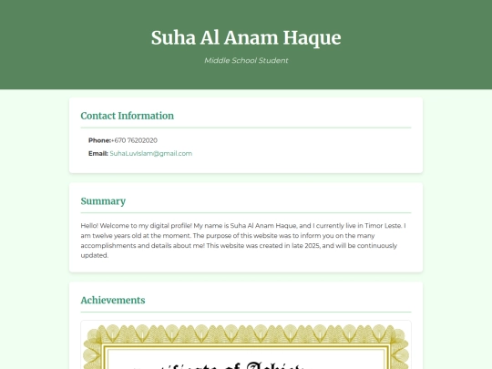 Website Temporary Digital Resume/html screenshot