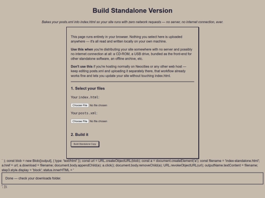 build-standalone screenshot