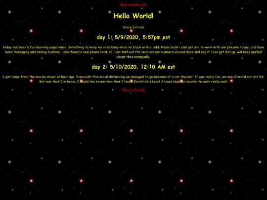 diaries screenshot