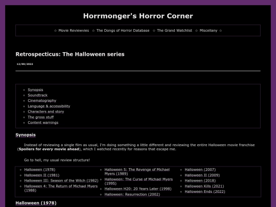 reviews/halloween-retrospecticus screenshot