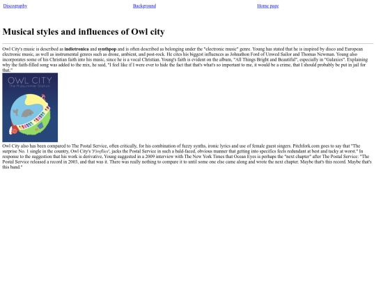 Musicalstylesandinfluences screenshot