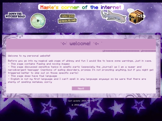 personalwebwarning screenshot