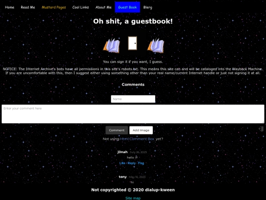guestbook screenshot
