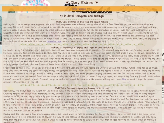 diary screenshot