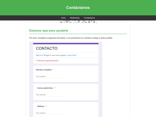 contactanos screenshot