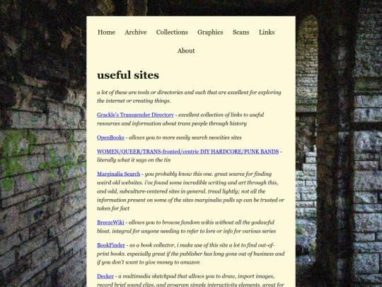 links screenshot