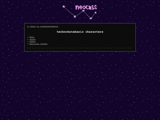 technokatabasis/characters screenshot