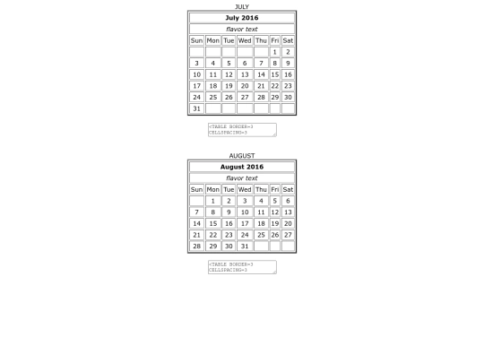 calendars screenshot