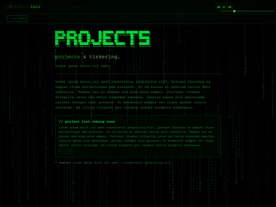 projects screenshot