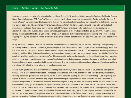 posts/2026-04-19-Reflecting-On-The-Melee-Player-I-Am-Today screenshot
