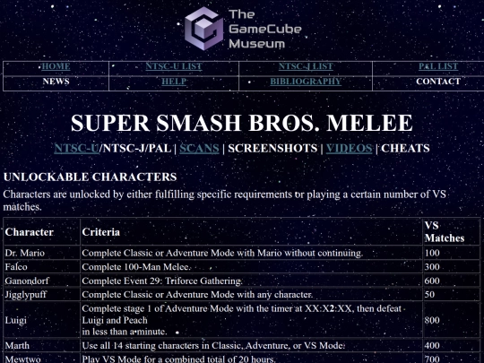 games/ssbm/cheats screenshot