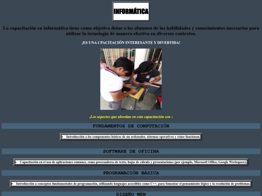 CAPACITACIONES Y AREAS ACTUALIZADO HTML/Informatica screenshot