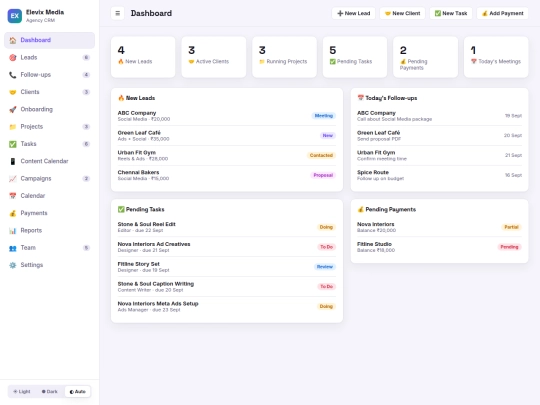 elevix-crm screenshot