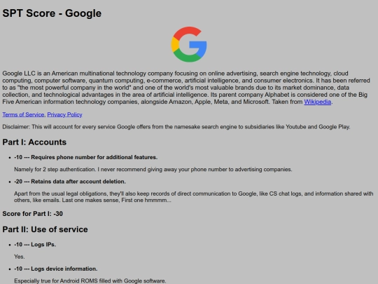 scores/google screenshot