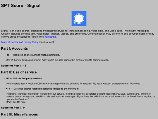 scores/signal screenshot